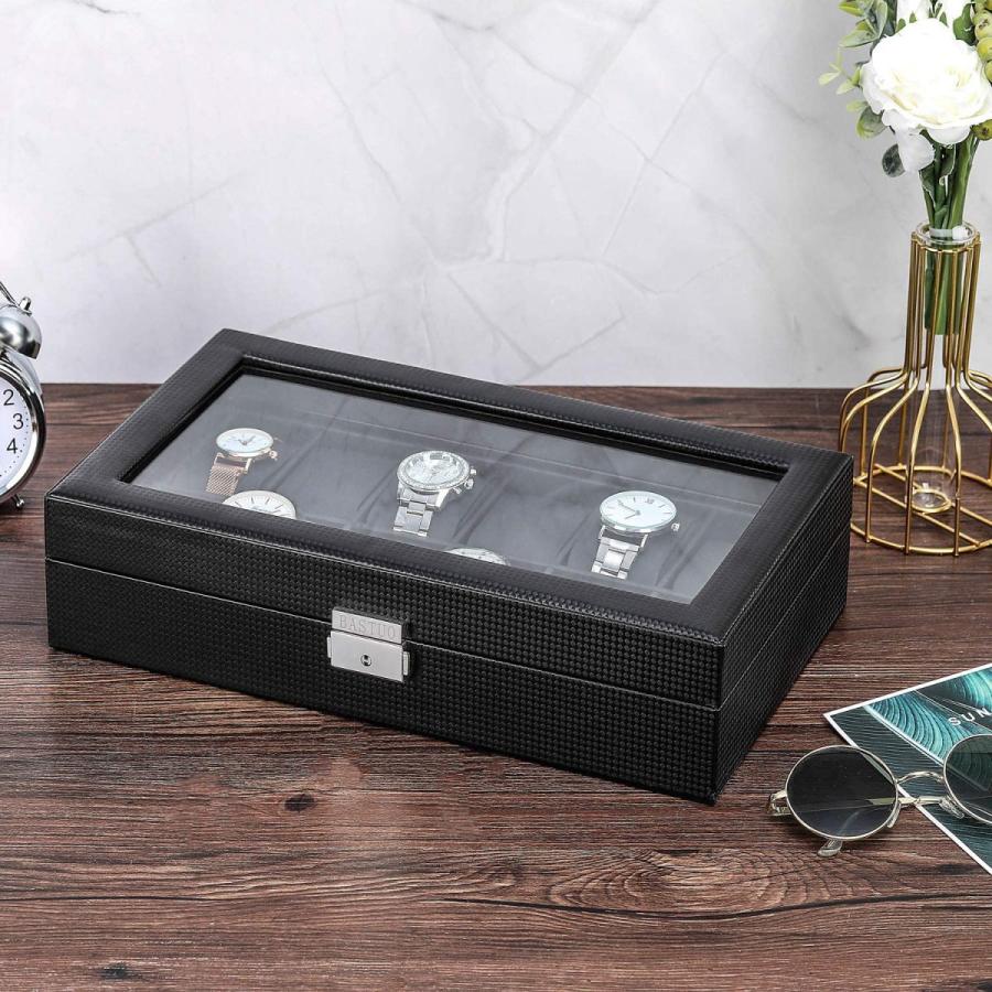 流行に Bastuo 腕時計ボックス 12スロット 腕時計ディスプレイケース オーガナイザー メンズ 腕時計収納ケース カーボンファイバーデザイン ジュエリー引き出しボ 腕時計用ケース Www Collectiviteslocales Fr