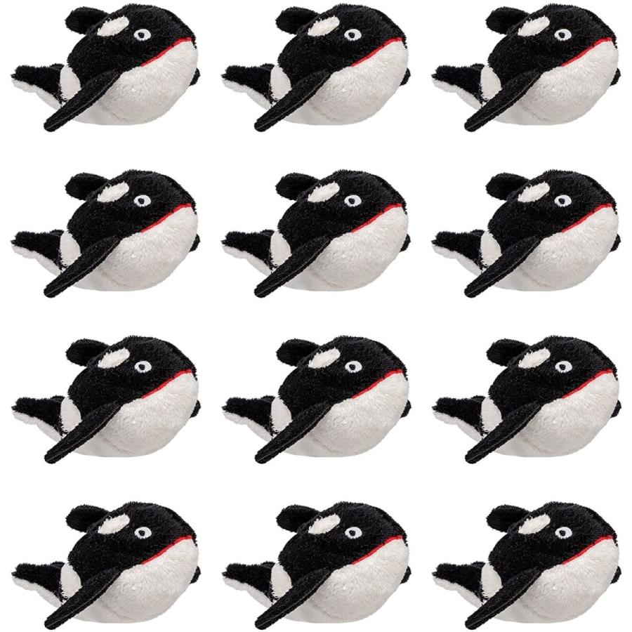 野生生物の木12パックorcaキラーホエールミニ4インチ小型詰め物動物 バルクバンドル海洋動物玩具 シーパーティーキッズに好意 ぬいぐるみ 古典 Themtransit Com
