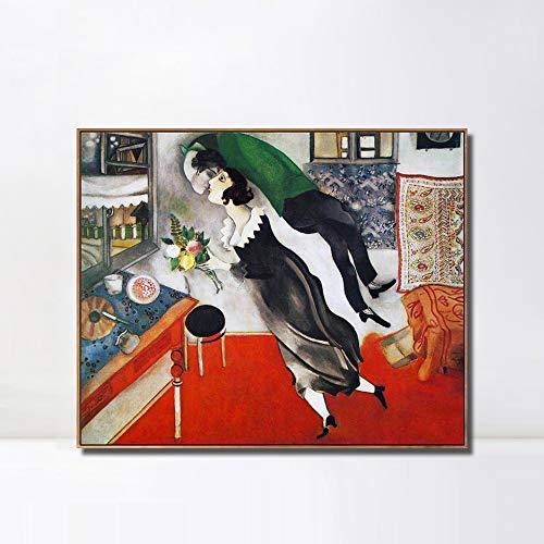 お得セット Birthday Art Print Giclee Canvas Framed ART INVIN by Frame%カンマ%24%ダブルクォーテ%x32%ダブルクォーテ%) Slim Color Art(Wood Wall Chagall Marc レリーフ、アート