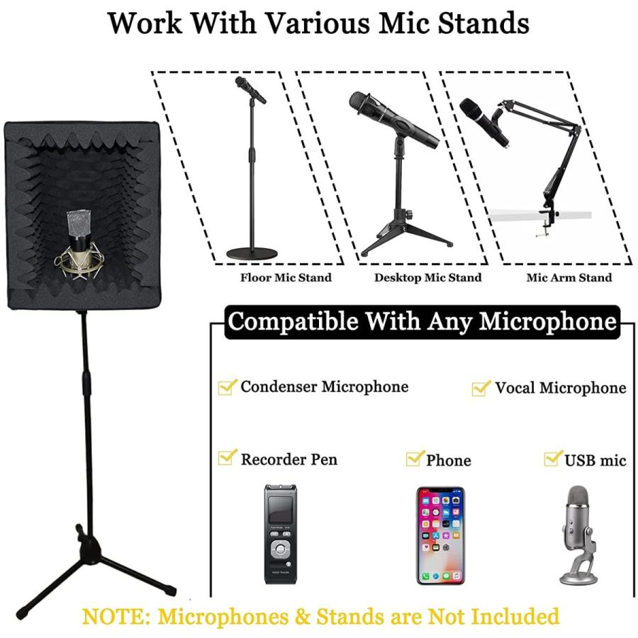 市場 サイズ Large ポータブルレコーディングボーカルブースサウンドボックス Troystudio リフレクションフィルター