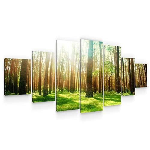 期間限定30％OFF! Modern Framed Huge - Woods the in Spring - Nature Art Wall Canvas Large Startonight Set cm 240 x 100 Panels 7 of レリーフ、アート