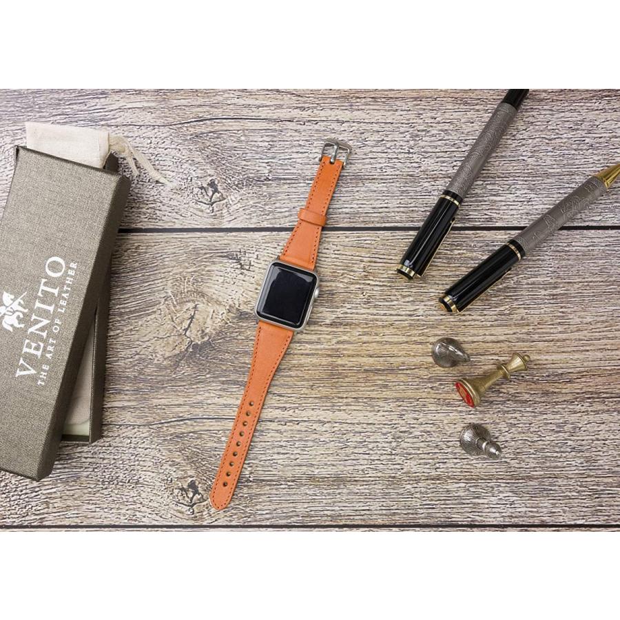 第一ネット 44mm対応 42mm Watch Apple レザースリムウォッチバンド Messina Venito Iwatchシリーズ1 シルバーコネクター クラス パンプキン 6用ストラップ 5 4 3 2 スマートウォッチ本体 Pathwaysfl Org