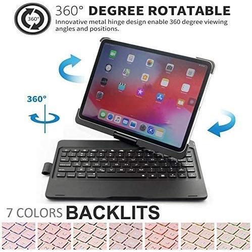 第7世代10.2インチキーボードケース、elecfanJ 360度回転式7色バックライトワイヤレスキーボード、超薄型スマートBluetoothキーボードケース、2019 iPad 10｜fareastincjp｜08
