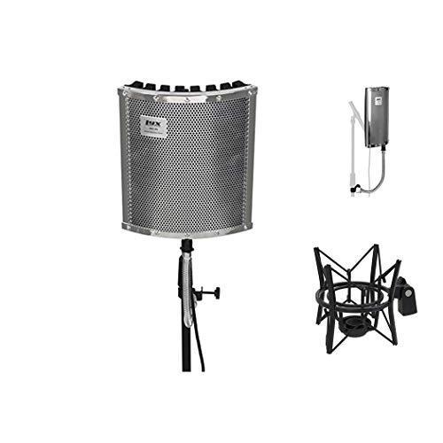 Acoustic Portable 40 Booth Vocal LyxPro Isolation Shield%カームマー%吸音率カームマー%反射板ヘビーデューティグースネックコンデンサー防 Instrument 防音用品 独特の素材