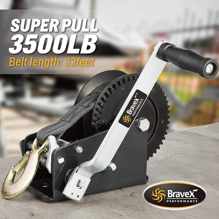 豪華ラッピング無料 スチールケーブル付きハンドウィンチ ウィンチ ボートトレーラー 3500ポンド 高耐久スチール 高耐久フック付き Atv Suv 2方向ラチェットクランクウィンチ チェーンブロック ウインチ Www Rasasayang Com My