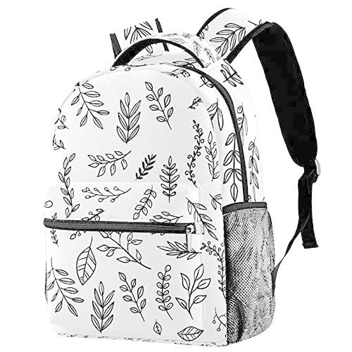 ガールズボーイスクールトラベルバッグデイパック用軽量バックパックかわいいブラックホワイト花 スクールバッグ 学生鞄 ファーイーストインクのガールズボーイ スクールトラベルバッグデイパック用軽量バックパックかわいいブラックホワイト花 印刷されたサックパック