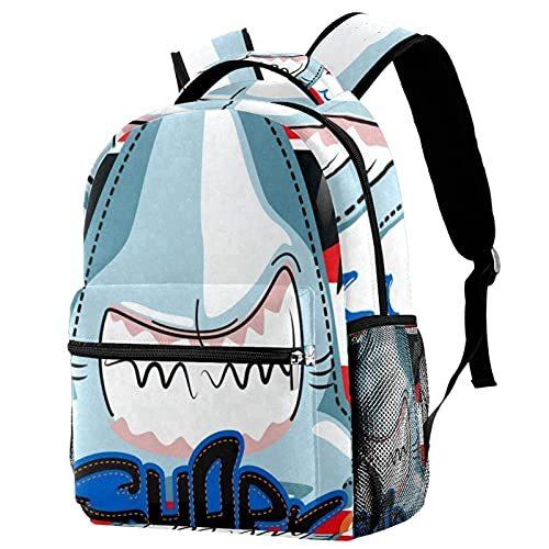 ティーンガールズボーイスクールデイパックアウトドアウォークトラベルバッグ用バックパック魚の夏の時刻 レディースファッション スクールバッグ 学生鞄 印刷されたサックパック ファーイーストインク ファーイーストインクのティーンガールズボーイスクールデイパック