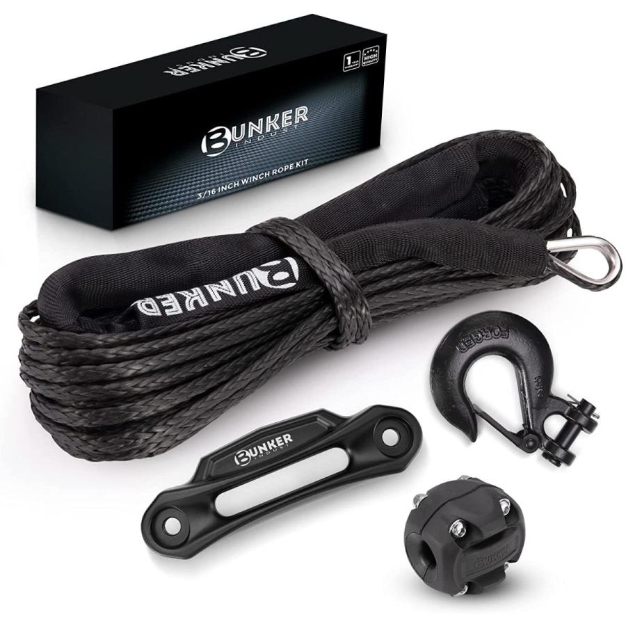 国内配送 50フィート X 1 4インチ 合成ウインチロープキット Indust Bunker 800ポンド 保護スリーブ ウインチフェアリード ストッパー ウインチラインケーブル交換用 チェーンブロック ウインチ Michiganestateplanning Com