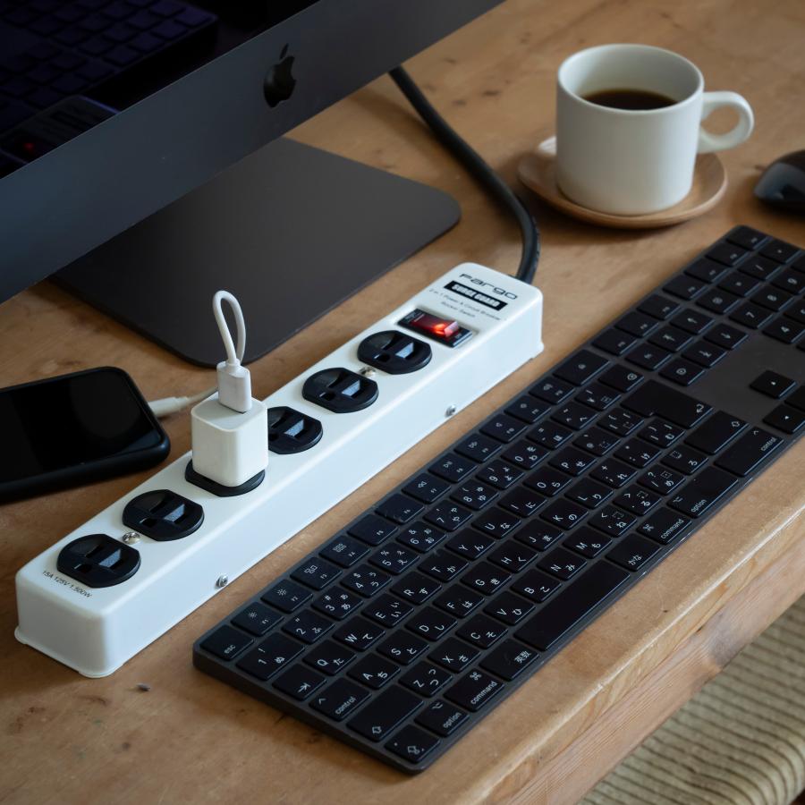 延長コード おしゃれ 電源タップ 6個口 スチールタップ 2m 4m アース インダストリアル ビンテージ リノベーション 部屋 アメリカン 3ピン ガレージ ガジェット | Fargo | 19