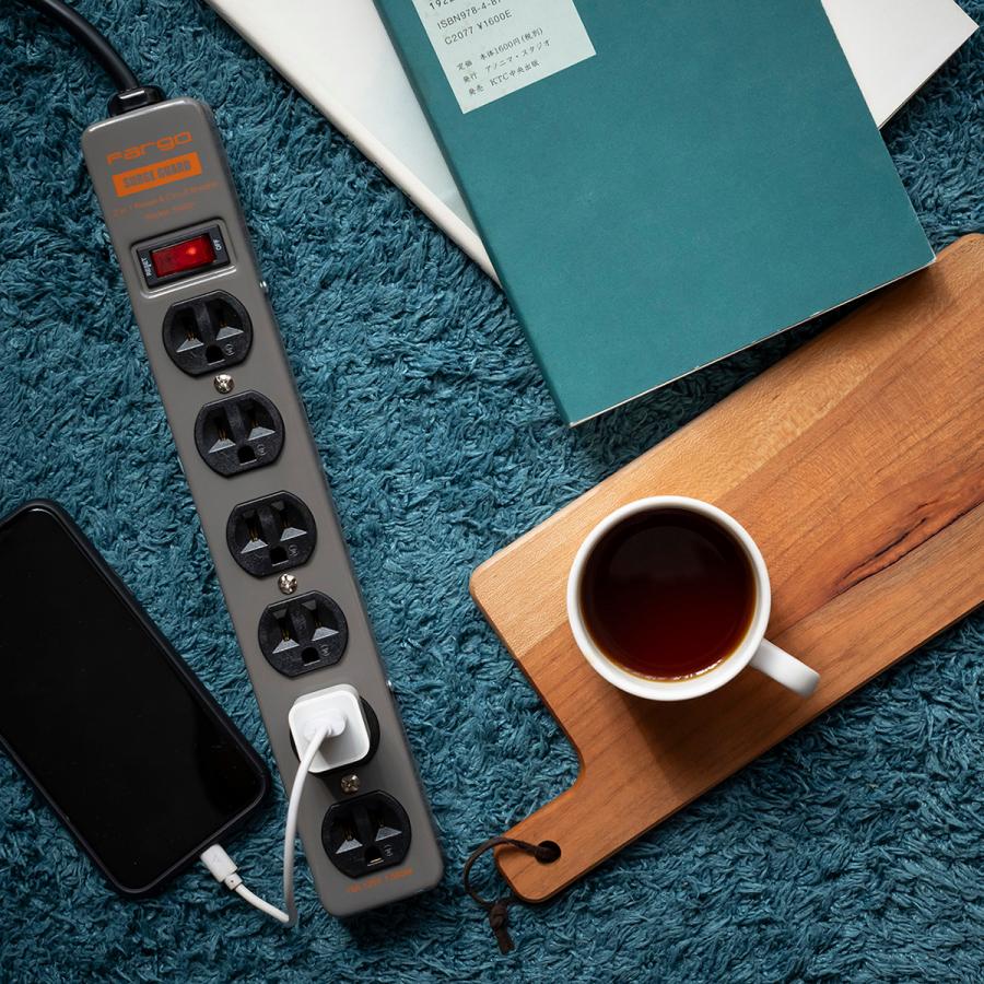 延長コード おしゃれ 電源タップ 6個口 スチールタップ 2m 4m アース インダストリアル ビンテージ リノベーション 部屋 アメリカン 3ピン ガレージ ガジェット | Fargo | 12
