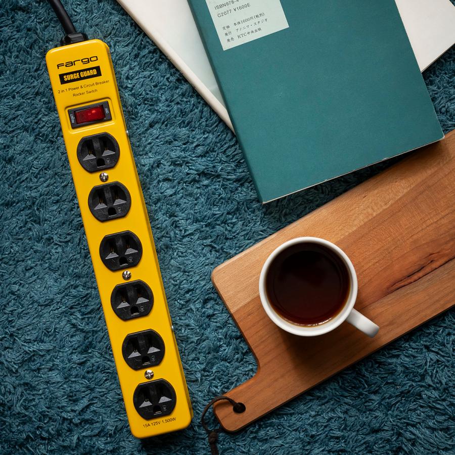 延長コード おしゃれ 電源タップ 6個口 スチールタップ 2m 4m アース インダストリアル ビンテージ リノベーション 部屋 アメリカン 3ピン ガレージ ガジェット | Fargo | 13