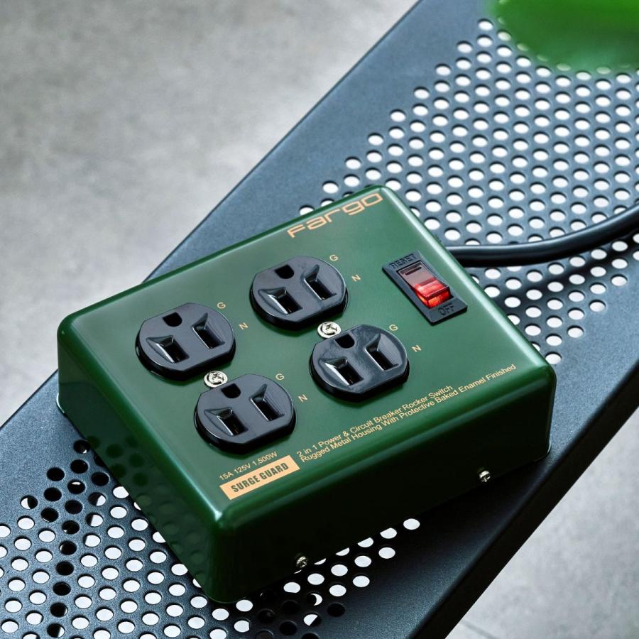 電源タップ おしゃれ 延長コード 4個口ガジェット スイッチ 雷サージ