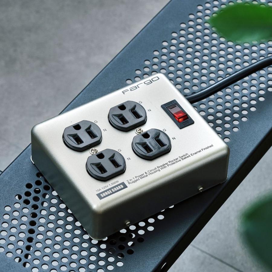 電源タップ おしゃれ 延長コード 4個口ガジェット スイッチ 雷サージ