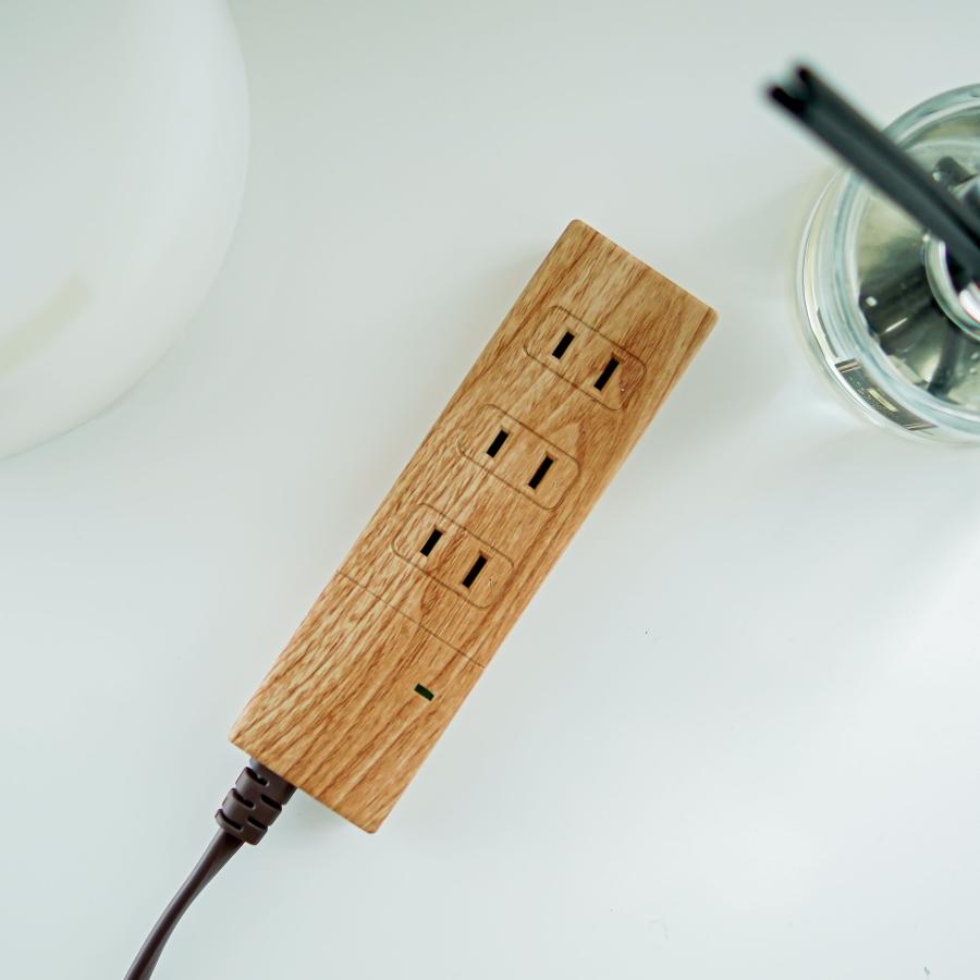 FARGO 公式 電源タップ おしゃれ デザイン OAタップ コンセント 延長ケーブル 木目調 インテリア 安全 部屋 雷サージ  1.5m AC4個口 ナチュラル 延長コード SALE | Fargo | 13