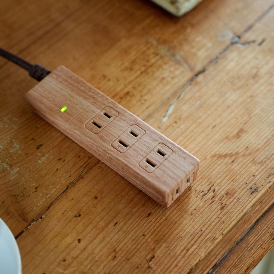 FARGO 公式 電源タップ おしゃれ デザイン OAタップ コンセント 延長ケーブル 木目調 インテリア 安全 部屋 雷サージ  1.5m AC4個口 ナチュラル 延長コード SALE | Fargo | 09