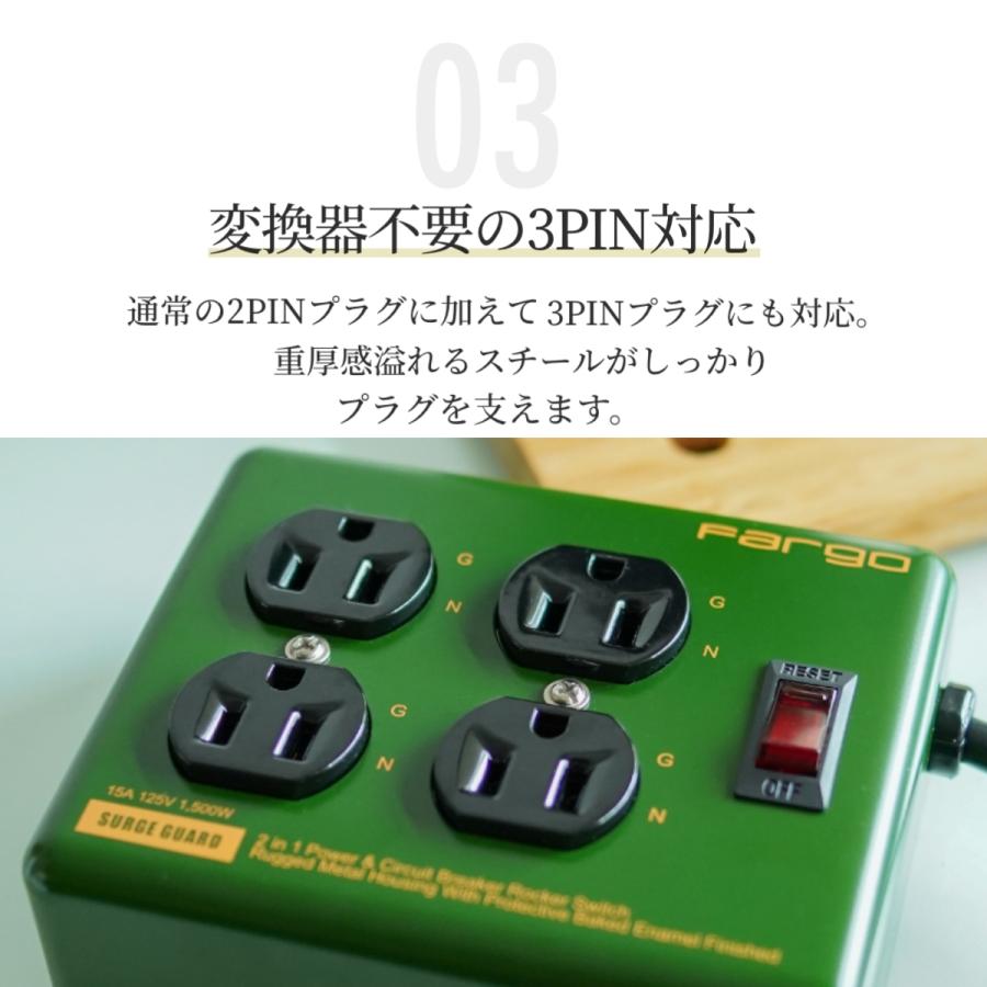 Fargo（ファーゴ） おしゃれ インテリア 延長コード 3.4A 充電 USB 2