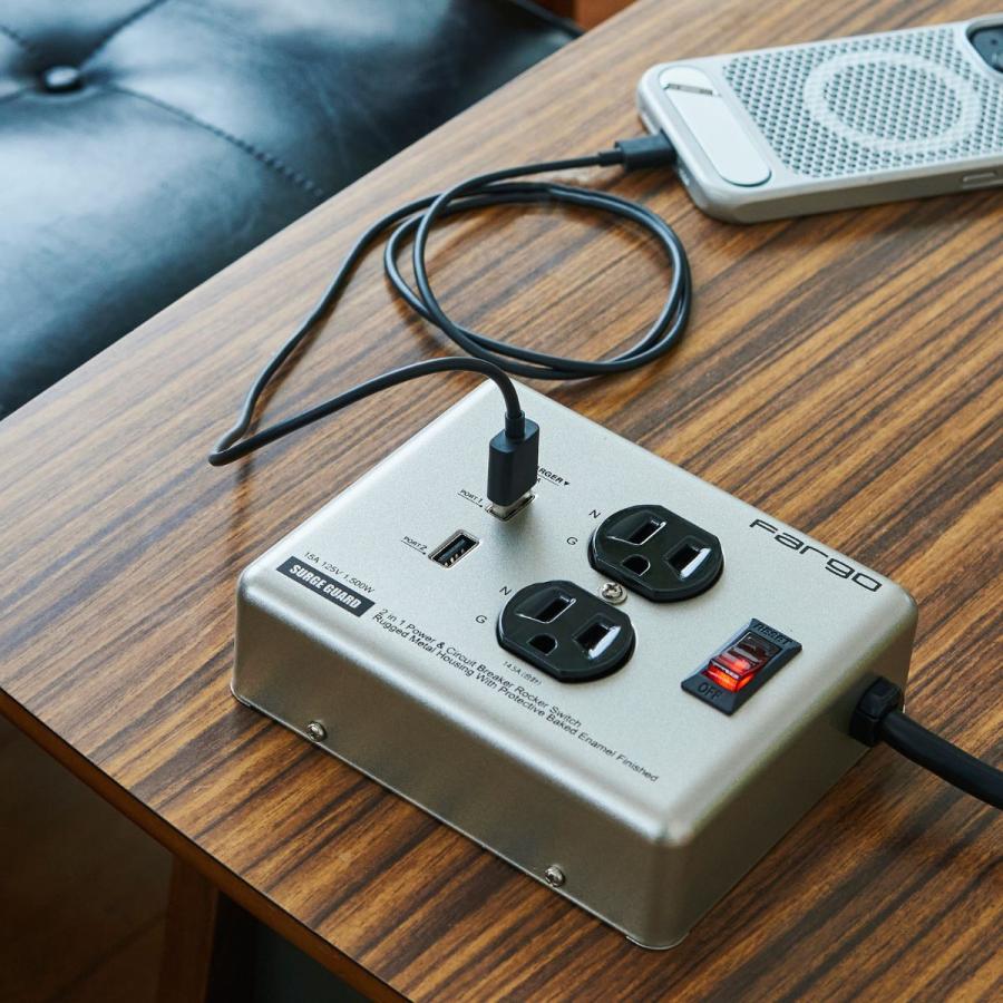 Fargo（ファーゴ） おしゃれ インテリア 延長コード 3.4A 充電 USB 2