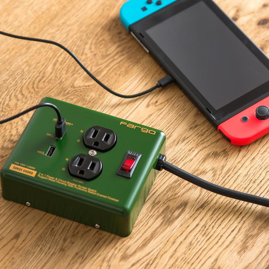 Fargo（ファーゴ） おしゃれ インテリア 延長コード 3.4A 充電 USB 2