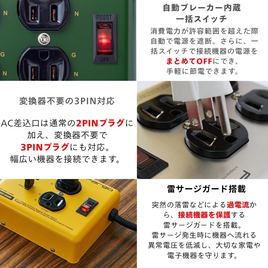 Fargo（ファーゴ） おしゃれ インテリア 延長コード 3.4A 充電 USB 2