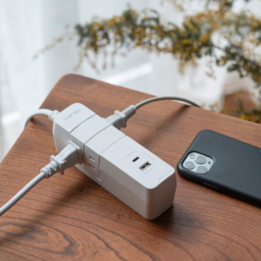 延長コード おしゃれ PD30W TYPE-C 電源タップ USB 木目調 ウッド 回転 4個口 コンセント タコ足 Fargo 安全 ギフト プレゼント 延長コード OAタップ 多機能 | Fargo | 18