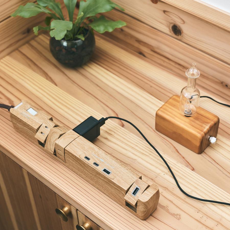 延長コード PD65W おしゃれ Type-C 電源タップ USB 回転 6個口 安全 プレゼント ギフト お部屋づくり インテリア 木目調 GaN搭載 便利 雷ガード タコ足 Fargo | Fargo | 11