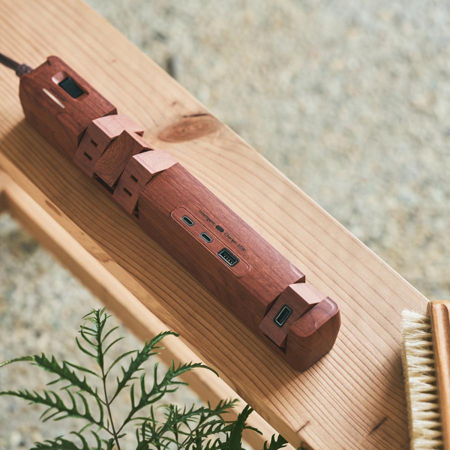 延長コード PD65W おしゃれ Type-C 電源タップ USB 回転 6個口 安全 プレゼント ギフト お部屋づくり インテリア 木目調 GaN搭載 便利 雷ガード タコ足 Fargo | Fargo | 17