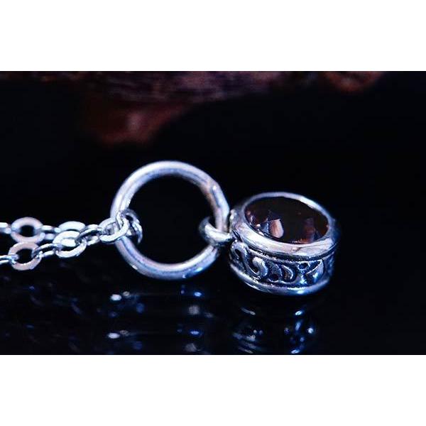 天然石 スモーキークォーツ 煙水晶 幾何学模様 シルバー925 ペンダント  