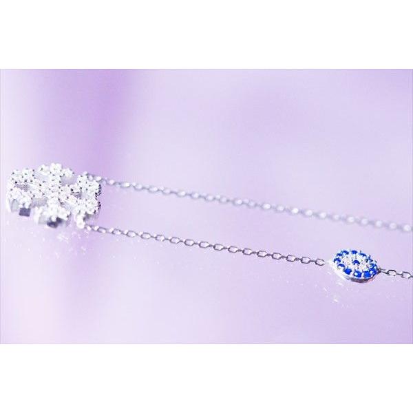 クリアストーン装飾 スノークリスタル(雪の結晶) クリア&ブルー石ミニ 