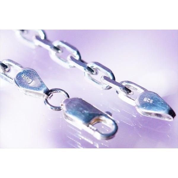 シルバー925 極太銀 4面カットあずきチェーン「幅5mm 長さ50cm