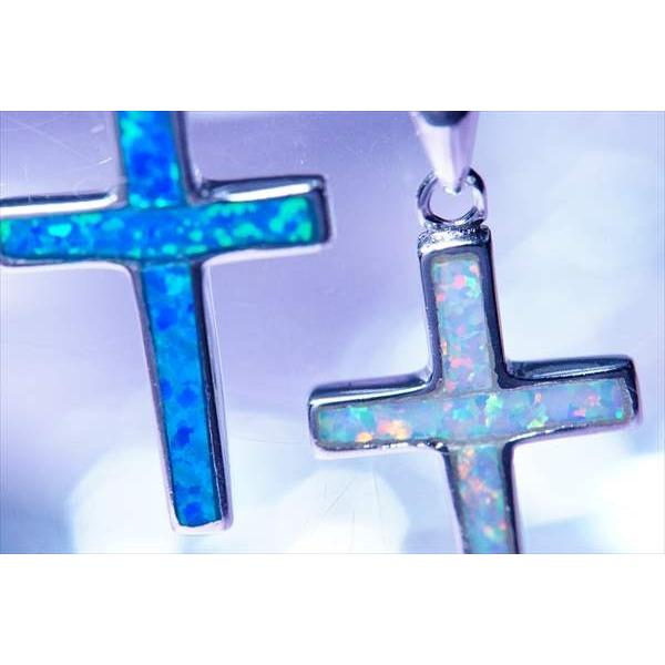 オパール装飾 ラテンクロス(十字架)・フラットデザイン メンズ
