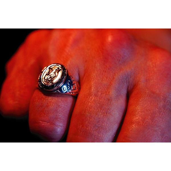 Indian Jewelry ウルフ(狼)透かしデザイン スター(星)&幾何学模様彫り