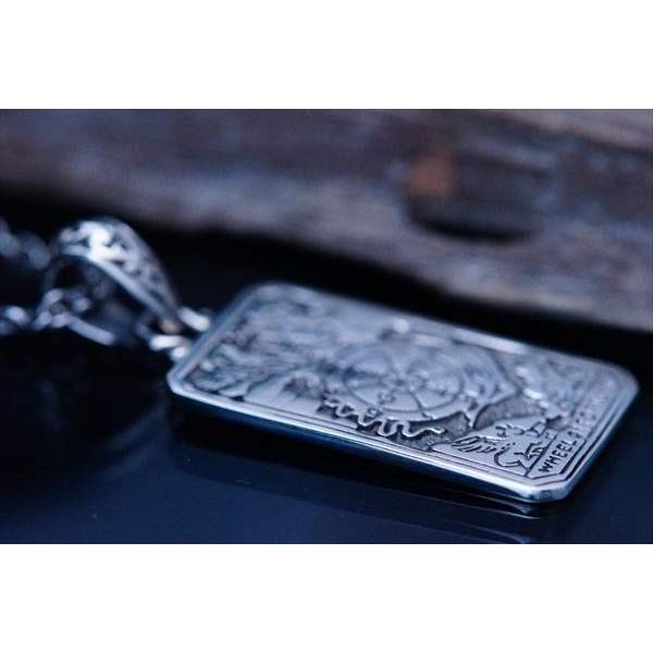 タロットカード 運命の輪 プレート 裏面クロス&アラベスク(十字架&ツタ