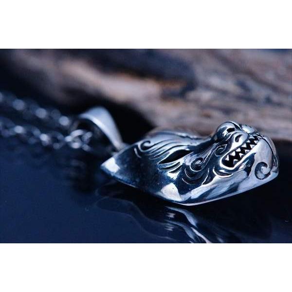 狐 お面 和柄 天狐面デザイン 稲荷大明神の使い/白狐(キツネ) 裏面ツタ