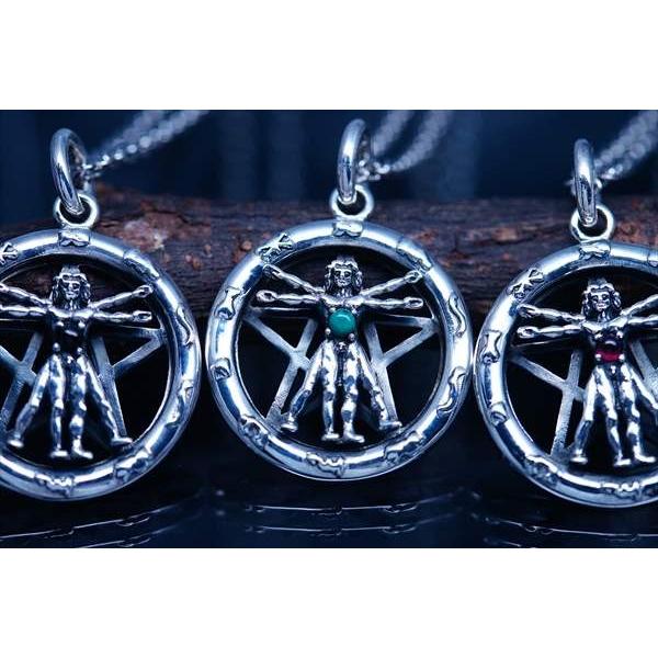 レオナルドダヴィンチ 人体図&五芒星・サークル型 ワンポイント