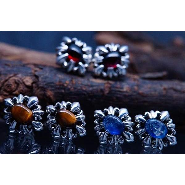 シルバーアクセサリー スタッド ピアス ユリの紋章 クロス 十字架 