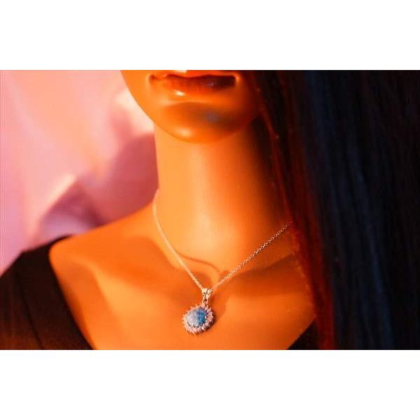 シルバーアクセサリー 天然石 ラリマー シルバー925 クリア ジルコニア 