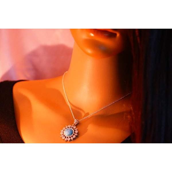 シルバーアクセサリー 天然石 ラリマー シルバー925 クリア ジルコニア