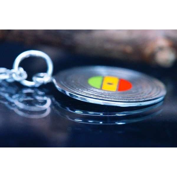 シルバーアクセサリー ラスタカラー レゲエ レコード プレート メンズ