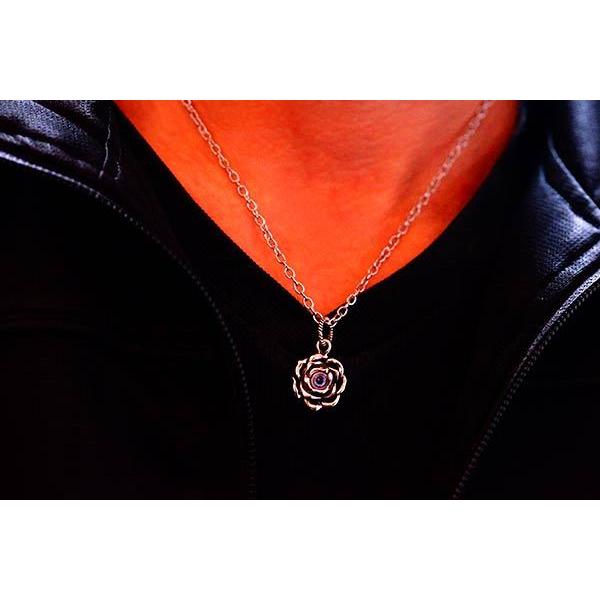 目玉 ブルー 青 薔薇の花 フラワー ゴシック調 シルバー 925