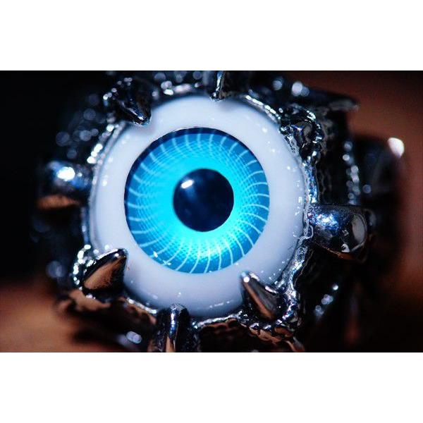 4ポイントスカル ドラゴンネイル爪留め グラスコートビッグブルーアイ