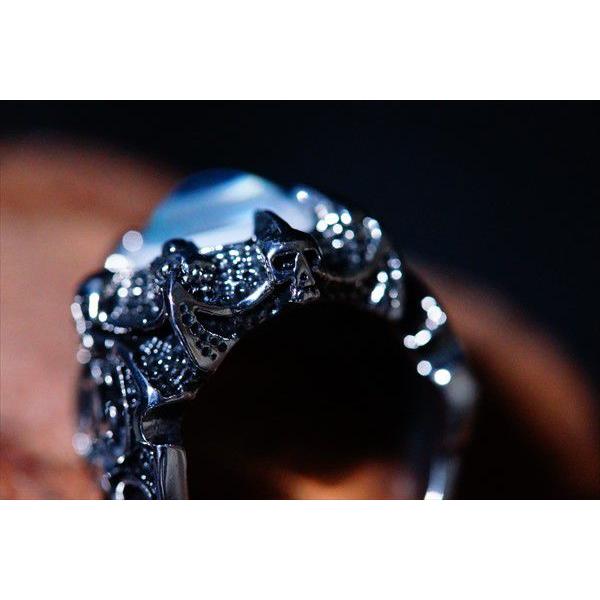 4ポイントスカル ドラゴンネイル爪留め グラスコートビッグブルーアイ