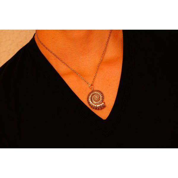 アンモナイト(オウム貝の化石)デザインシルバーコーティングメンズ