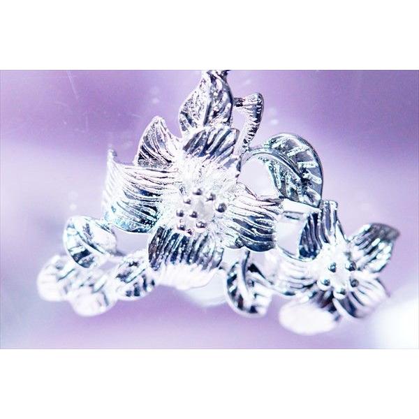 レジンヘアゴムピンクダイヤ南国ハイビスカス風