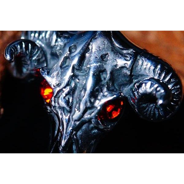 サタン(悪魔)モチーフ バッファロースカル(水牛の骸骨) レッド