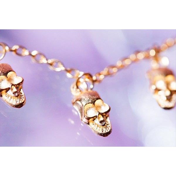 笑うスカル(髑髏)ミニチャーム装飾 ゴールドコーティング あずき  