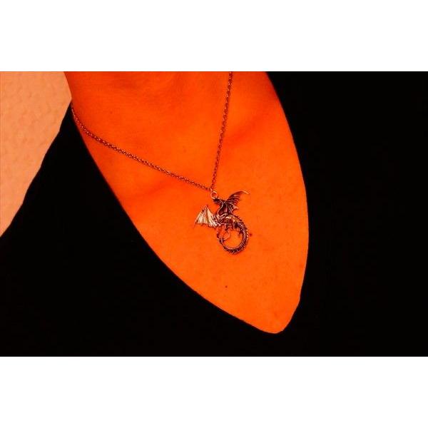 ライジングドラゴン(昇龍)デザイン ウイング(翼)&鱗彫り装飾 シルバー