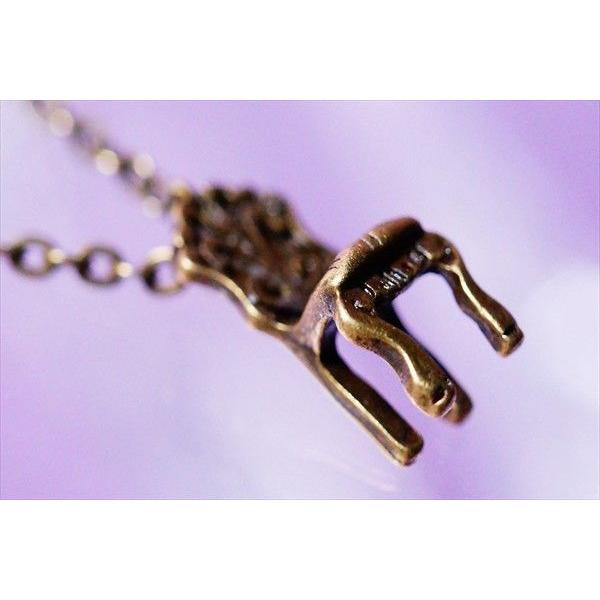 k18 花形ペンダント ネックレス ゴールド パープル アンティーク風 k18