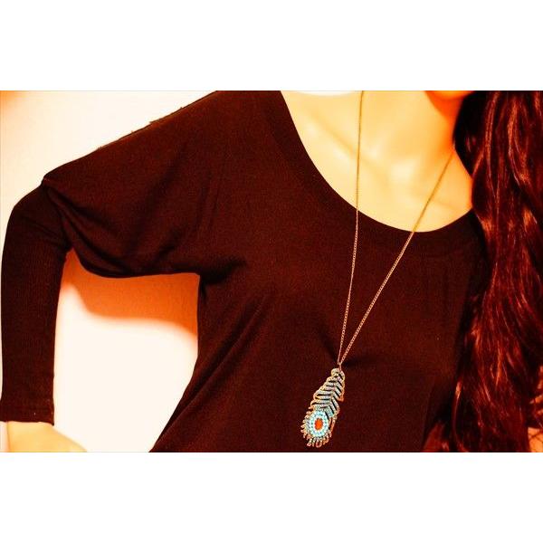 Indian Jewelry インディアンジュエリー風フェザー(羽) ブルー