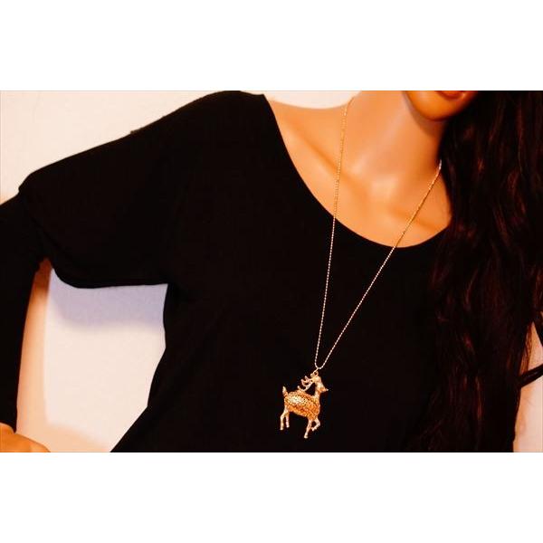 シカ(鹿)モチーフ スター(星形)透かし模様デザイン ピンクゴールド