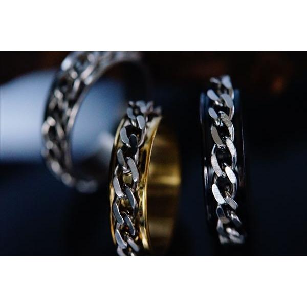 ルード系ハードスタイル 2面カット喜平チェーン装飾 回転するスピン